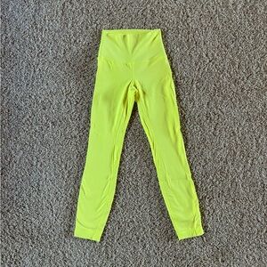 Lululemon Align High-Rise Pant 25” Electric Lemon Yellow Style W5CTCS Size 2